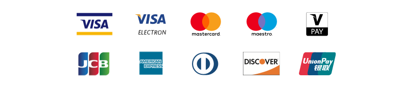 We accept the following cards.